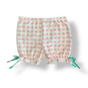 Sweet Honey Gingham Ruffle Bloomer Shorts‎ Toddlers Size 3T Pink Green Boho